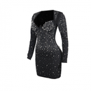Women Rhinestone Shinning Evening Cocktail Club Mini Party Dress