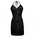 Women Sequin Gown Glitter Sparkly Backless Bodycon Mini Dress - AwwwCos