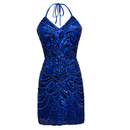 Women Sequin Gown Glitter Sparkly Backless Bodycon Mini Dress - AwwwCos