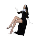 Women Sexy Nun Cosplay Costume Gothic Black Role Play Party Dress - AwwwCos