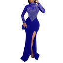 Women Sexy Rhinestone Bodycon Party New Years Turtleneck Club Nigth Gown - AwwwCos