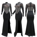 Women Sexy Rhinestone Bodycon Party New Years Turtleneck Club Nigth Gown - AwwwCos
