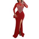 Women Sexy Rhinestone Bodycon Party New Years Turtleneck Club Nigth Gown - AwwwCos