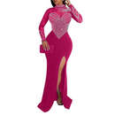 Women Sexy Rhinestone Bodycon Party New Years Turtleneck Club Nigth Gown - AwwwCos