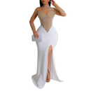 Women Sexy Rhinestone Bodycon Party New Years Turtleneck Club Nigth Gown - AwwwCos