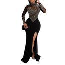 Women Sexy Rhinestone Bodycon Party New Years Turtleneck Club Nigth Gown - AwwwCos