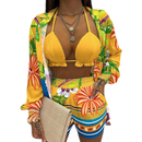 Women Sexy Three-piece Spring Beach Swimsuit Fashion Shorts Suit - AwwwCos