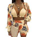 Women Sexy Three-piece Spring Beach Swimsuit Fashion Shorts Suit - AwwwCos