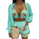 Women Sexy Three-piece Spring Beach Swimsuit Fashion Shorts Suit - AwwwCos