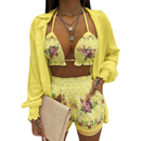 Women Sexy Three-piece Spring Beach Swimsuit Fashion Shorts Suit - AwwwCos