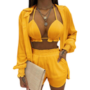 Women Sexy Three-piece Spring Beach Swimsuit Fashion Shorts Suit - AwwwCos
