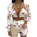 Women Sexy Three-piece Spring Beach Swimsuit Fashion Shorts Suit - AwwwCos