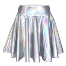 Women Shiny Metallic Skirt Rave Party Dance Holographic Clubwear Skorts