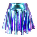 Women Shiny Metallic Skirt Rave Party Dance Holographic Clubwear Skorts