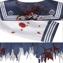 Women Silent Hill Shimizu Hinako Cosplay Costume Shoes Wig Bloodstained Sailor Suit
