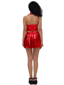 Women Spice Girls Patent Leather Nightclub Halter Vest Pleated Skirt - AwwwCos