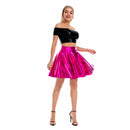 Women Spice Girls Shiny Faux Leather Nightclub Off Shoulder Vest Mini Skirt - AwwwCos