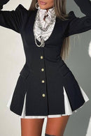 Women Steampunk Blazer Dress Medieval Blazer Jackets V Neck Ruffled Coat - AwwwCos