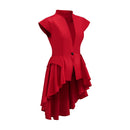 Women Steampunk Cosplay Jackets Tailcoat Cap Sleeve Coat Deep V Neck Tops - AwwwCos