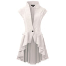 Women Steampunk Cosplay Jackets Tailcoat Cap Sleeve Coat Deep V Neck Tops - AwwwCos