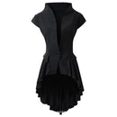 Women Steampunk Cosplay Jackets Tailcoat Cap Sleeve Coat Deep V Neck Tops - AwwwCos