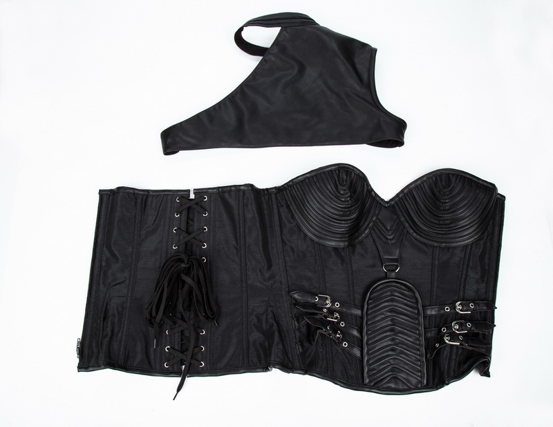 Women Steampunk Gothic Heavy Strong Steel Zipper Boned Corset