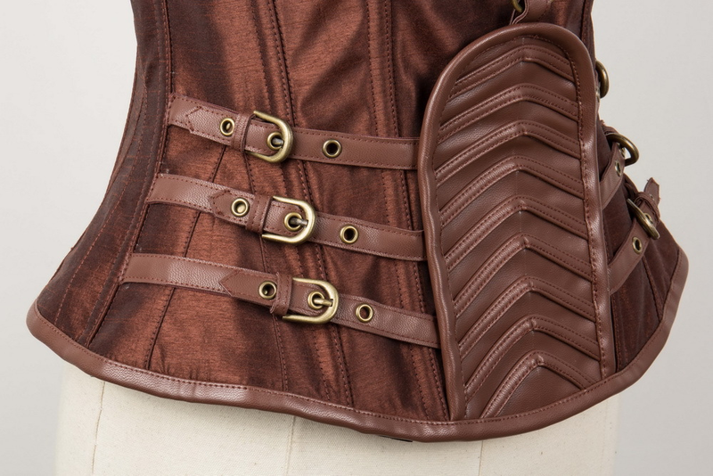 Women Steampunk Gothic Heavy Strong Steel Zipper Boned Corset
