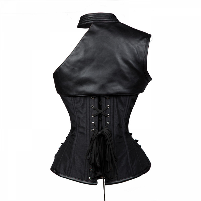 Women Steampunk Gothic Heavy Strong Steel Zipper Boned Corset