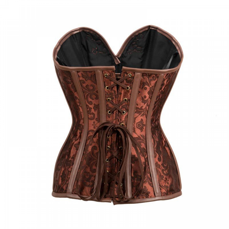 Women Steampunk Gothic Jacquard Corset Sweetheart Bustier