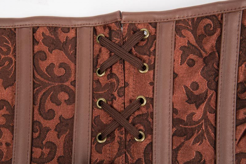 Women Steampunk Gothic Jacquard Corset Sweetheart Bustier