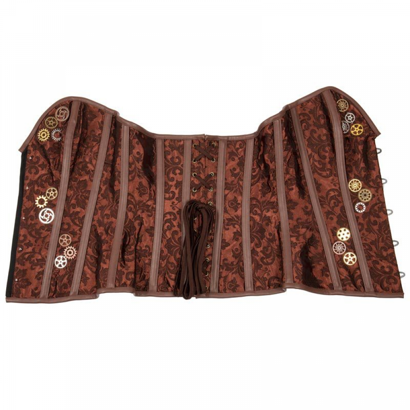 Women Steampunk Gothic Jacquard Corset Sweetheart Bustier