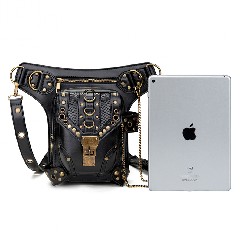 Women Steampunk Vintage Motorcar Shoulder Crossbody Bag Chain Waist Bag - AwwwCos
