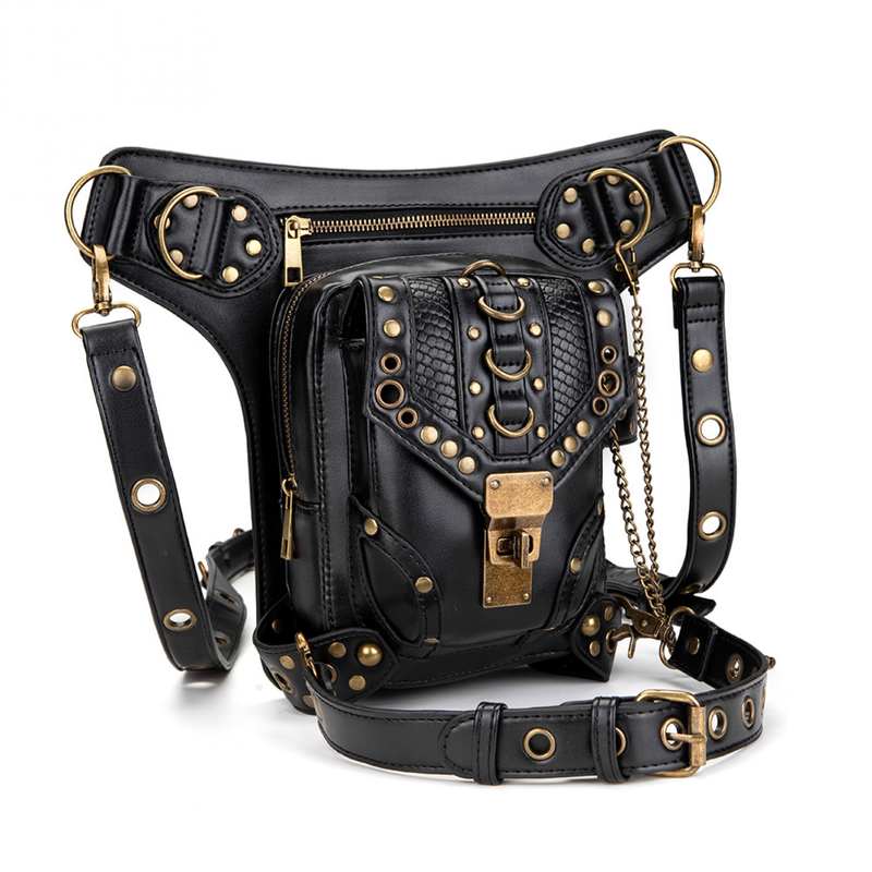 Women Steampunk Vintage Motorcar Shoulder Crossbody Bag Chain Waist Bag - AwwwCos