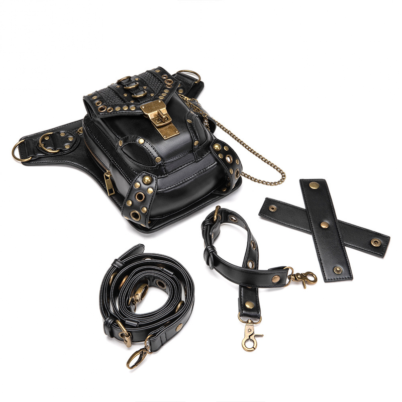 Women Steampunk Vintage Motorcar Shoulder Crossbody Bag Chain Waist Bag - AwwwCos