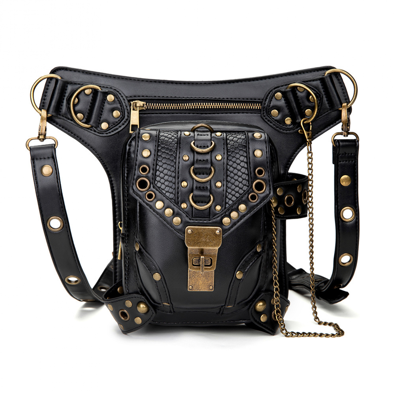 Women Steampunk Vintage Motorcar Shoulder Crossbody Bag Chain Waist Bag - AwwwCos