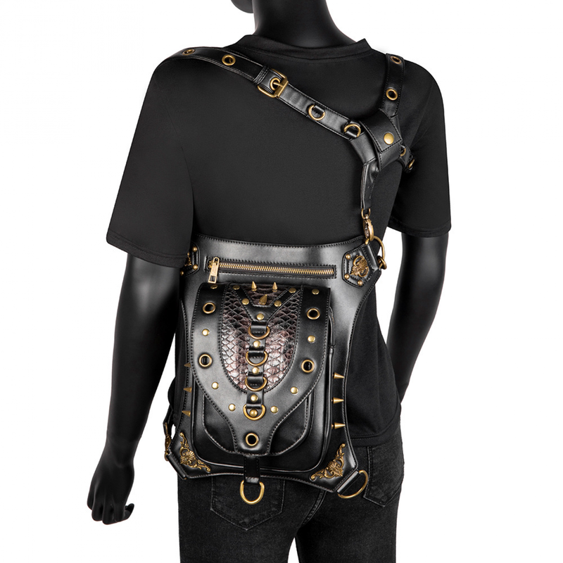 Women Steampunk Vintage Motorcar Shoulder Crossbody Bag Chain Waist Bag - AwwwCos