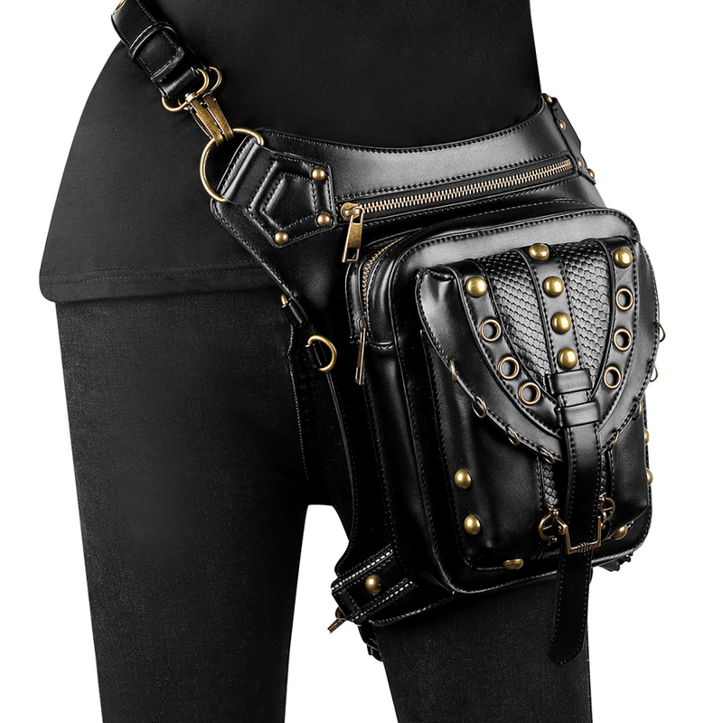 Women Steampunk Vintage Motorcar Shoulder Crossbody Bag Chain Waist Bag - AwwwCos