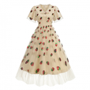 Women Strawberry Sequin Mesh Cute Midi Formal Party Dress - AwwwCos