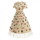 Women Strawberry Sequin Mesh Cute Midi Formal Party Dress - AwwwCos