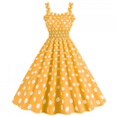 Women Suspender Party Casual Hepburn Style Polka Dot Print Dress - AwwwCos