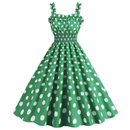 Women Suspender Party Casual Hepburn Style Polka Dot Print Dress - AwwwCos