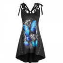 Women Tank Butterfly Print Sleeveless Strappy T-Shirt Summer Blouse
