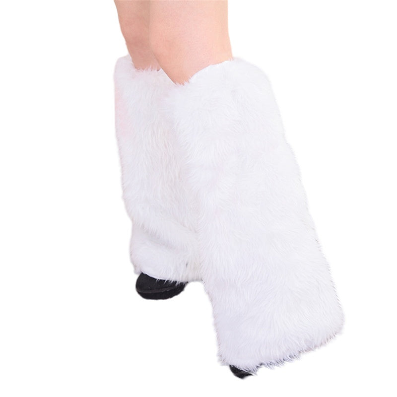 Women Thermal Furry Leg Covers Stylish Winter Warmers Fuzzy Plush Legging