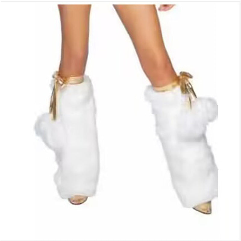 Women Thermal Furry Leg Covers Stylish Winter Warmers Fuzzy Plush Legging