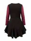 Women Tops Fall Casual Goth Shirt V Neck Loose Blouses Swing Tunic - AwwwCos