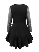 Women Tops Fall Casual Goth Shirt V Neck Loose Blouses Swing Tunic - AwwwCos