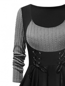 Women Tops Fall Casual Goth Shirt V Neck Loose Blouses Swing Tunic - AwwwCos