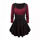 Women Tops Fall Casual Goth Shirt V Neck Loose Blouses Swing Tunic - AwwwCos