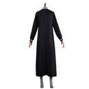 Women Turkish Abaya Muslim Cosplay Costume Black Dress White Lace Trim Robe - AwwwCos