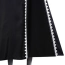 Women Turkish Abaya Muslim Cosplay Costume Black Dress White Lace Trim Robe - AwwwCos
